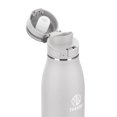 Image of Takeya Traveler Stainless Steel Travel Coffee Mug with Flip-Lock Lid (25 oz, Dodgeball Grey) - Leakproof Insulated Mug for Coffee & Tea