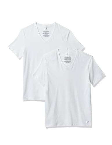 Nike Men's All Day Cotton Stretch Short Sleeve V-Neck Undershirts (2-Pack)