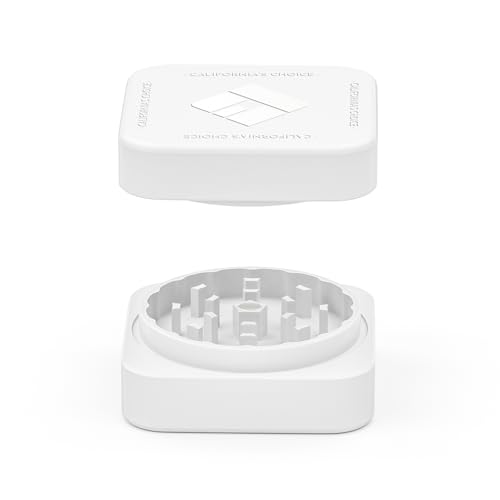 Premium Squared Ceramic Grinder Long Beach | Nano-Keramik Beschichtung | 2-teilig | Crusher (Weiß)