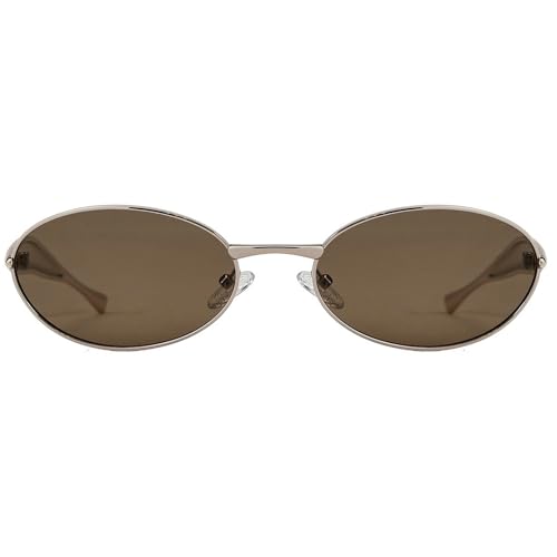 Small Frame Oval Punk Sunglasses Women 2025 Luxury Vintage Metal Driving Sun Glasses For Ladies Fashion Retro Shades UV400