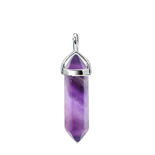 Collier en cristal de quartz blanc et pendentif hexagonal taillé - 7