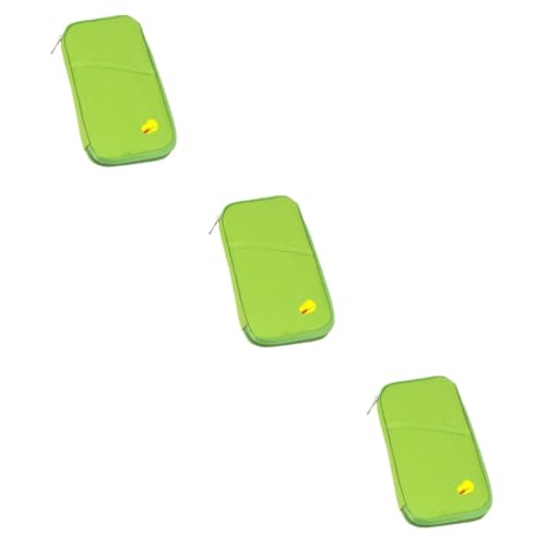 3pezzi Borsa Da Viaggio Multifunzionale Verde Portafoglio Per Passaporto e Documenti Custodia Per Carte e Contante Piccola Design Elegante e Pratico Per Ufficio e Viaggi