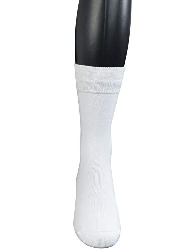 Image of Yomandamor Men's 5 Pairs Bamboo Extra Wide Top Crew Dress Socks
