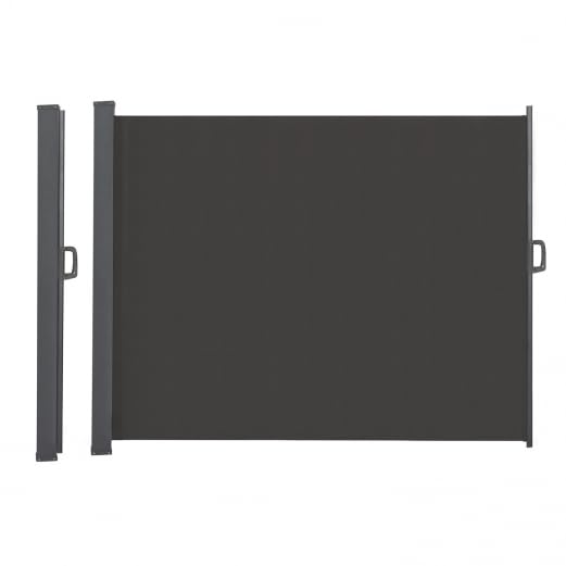 IDMarket - Biombo exterior retráctil (200 x 500 cm), color gris antracita