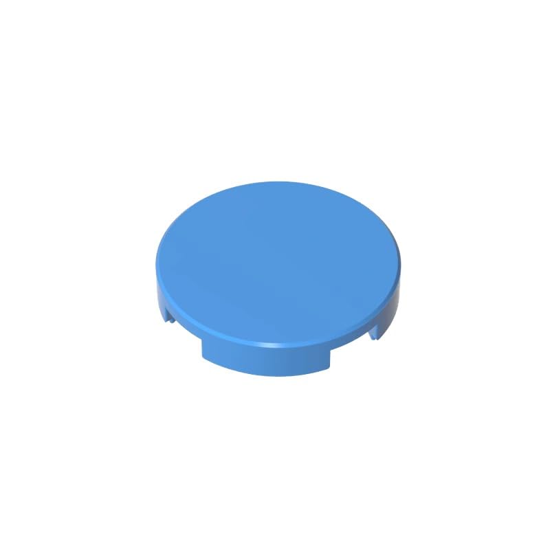 Gobricks 14769 Circular Plate Tile Round 2x2 with Bottom Stud Holder 50 Pieces GDS-611 Compatible with Lego Building Blocks Color:Medium Blue — image 1