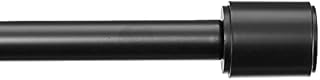 Amazon Basics Curtain Rod with Cap Finials - Extendable 91 to 182cm for Bedroom, Dining Room, Living Room or Kitchen, Black