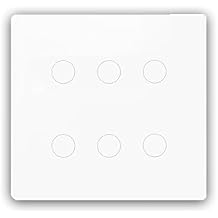 Tuya Brazil Smart Life WiFi Wall Switch 4/6/8 Gang Touch Sensor Glass Panel with Voice Remote Control White 6 Gang