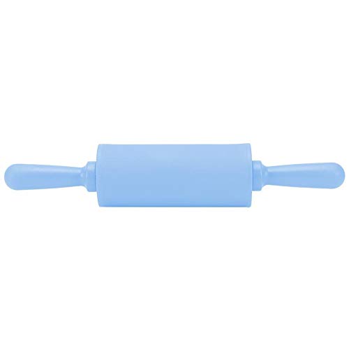 nobrand Unibell New Non-Stick Silicone Rolling Pin Pastry Dough Roller Baking Tool with Plastic Handle Blue