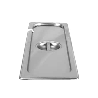 FSE 1/2 Size Long Steam Table Pan Cover with Handle, Reinforced Corners, Stainless Steel