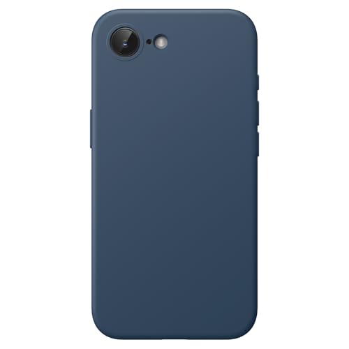 Image of JETech Liquid Silicone Cover Case for iPhone 17e (2026) / iPhone 16e, Silky Soft Touch Full-Body Protective Phone Case, Anti-Scratch Shockproof Cover with Microfiber Lining (Navy Blue)