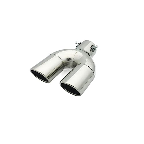 Embellecedores Escape Silenciador de coche de doble salida de 63mm, punta de tubo de escape, ajuste final, garganta trasera Punta de silenciador