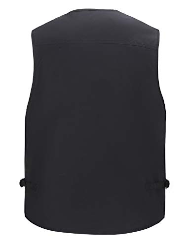 Gihuo Men's Summer Outdoor Work Safari Fishing Travel Photo Vest With Pockets (Black, X-Large) #TOP1