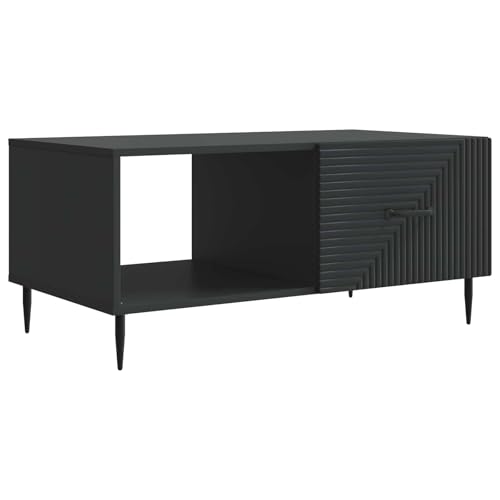 Table basse noire en bois table d'appoint de salon moderne 90cm - 2