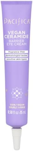 Pacifica Vegan Ceramide Barrier Eye Cream – Hydrating Under Eye Moisturizer for Dry, Sensitive Skin, Fragrance-Free Treatment for Dark Circles, Puffiness & Fine Lines Dermatologist Tested Clean Beauty