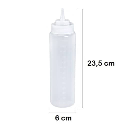 Miniatura 2 de Cablepelado Bote Plastico Para Salsas, Botellín Para Salsas, Recipiente Para Aceite, Botella De Salsa, Dispensador Salsas, Biberón De Cocina, 23.5 Cm Longitud, Capacidad 500 Ml, Transparente