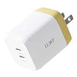 エレコム 充電器 ILMF 65W USB PD対応 Type-C 2ポート PPS対応 GaN採用 スイング式プラグ イエロー