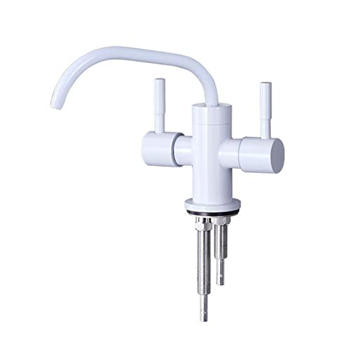 Robinet de purificateur d'eau blanche avec double sortie pivotante
