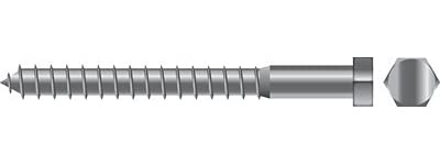 Vis lag screw Seachoice SC1282 inox 3/8x3 1/2 quincaillerie bateau et visserie bois