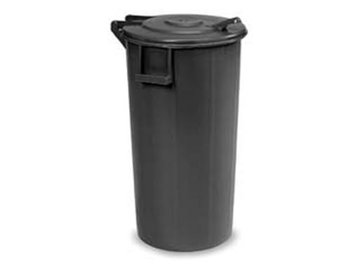 1PEZZO BIDONE PER IMMONDIZIA COPERCHIO CON CERNIERA LT.100 - cm.42x94h. - nero