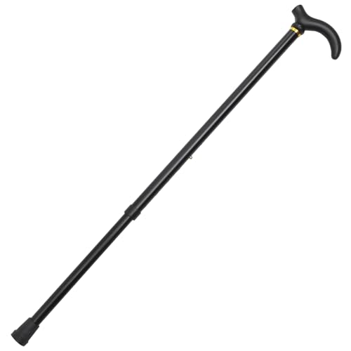 Healvian Bastone Regolabile in Alluminio Antiscivolo per Anziani con Impugnatura Comfort e Piedini in Gomma Rinforzata Altezza Telescopica Ajustabile Nero