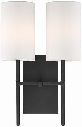 Crystorama Veronica 2 Light Black Forged Sconce