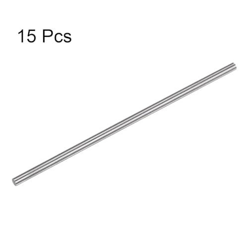sourcing map 15 Stück Runde Stäbe 3,2 mm x 100 mm Hochgeschwindigkeitsstahl (HSS) Drehbankstangen DIY Handwerkszeug für Drehen, Fräsen, Bohren und Gewindeschneiden