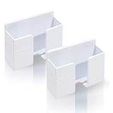 GrliTra 2 Pcs Wall Mount Phone Holder with 3M Adhesive Phone Stand with Data Cable Receiving Hole, Phone Charger Stand Remote Control Storage Box for Bedroom, Kitchen, Bathroom, Office (White)