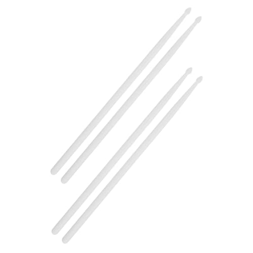 4Pcs Baquetas Luminosas para Batería con Agarre Cómodo Blanco miniatura 1