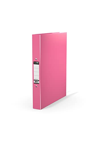 Durafile Ring Binder A4 File, Pink, Single File Folder Organiser, Heavy Duty Board Construction Folders for Paperwork A4 Ring Binder, Ideal A4 Folder for School, Home & The Office