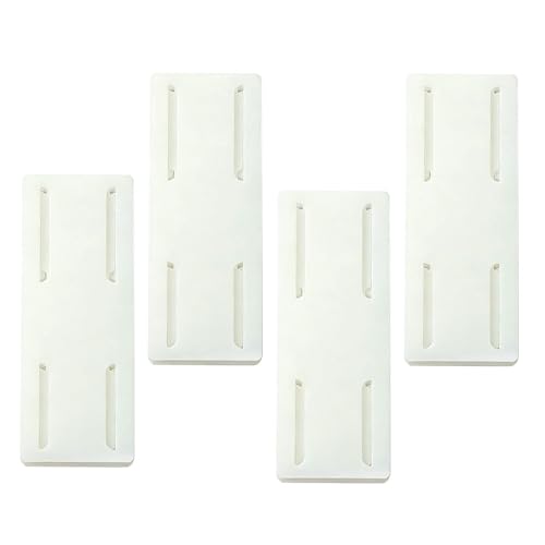 Paquete de 4 soportes autoadhesivos para regletas de alimentación, fijadores de montaje en pared sin taladrar con diseño deslizante fácil de instalar, para el hogar, oficina, cocina, solución segura