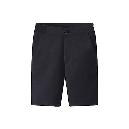 Toddler Belted Twill Chino Shorts Girls Pull-On Twill School Uniform for Kids Bermuda Shorts Dress (Black, 5-6 Years)