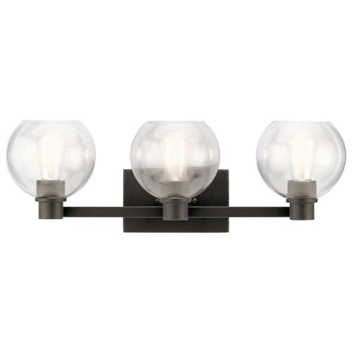 Image of Kichler The Harmony 24.5 inch 3 light vanity light with clear glass Olde Bronze