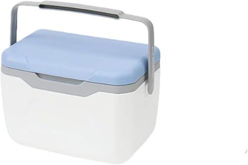 Vzqr クーラーボックス 車用 小型 ミニ 軽量 ポータブル 保冷剤対応 蓋裏取付 飲料・食材長時間保冷 釣り キャンプ ピクニック バーベキュー アウトドア 車中泊 (ライトブルー)