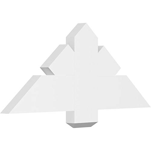 Ekena Millwork GBP036X15X0206KEN00 Kennewick Architectural Grade PVC Gable Brackets 36"W x 15"H x 2"D x 6"F, 10/12 Pitch