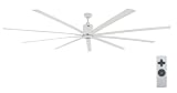 iLiving 96-Inch, 8 feet HVLS 9 Blades BLDC Big Ceiling Fan, High Volume Low Speed Fan, Reversible, for Industrial, Commercial, and Residential, 17000 CFM with IR Remote