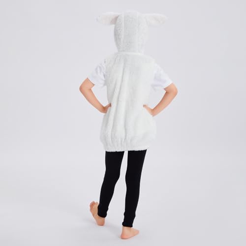 Disfraz infantil de oveja unisex con chaleco y capucha miniatura 4