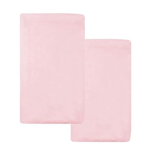 American Baby Company 2 Pack 100% Cotton Knit Fitted 18" x 36" Cradle/Bassinet Sheet - Compatible with Mika Micky Bassinet, Pink, Soft Breathable, for Girls