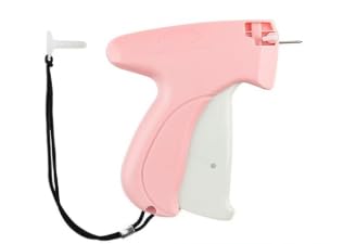 Micro Stitch Gun für Kleidung, Fein Etikettierpistole mit 1000 5mm Heftfäden & Ersatznadel, Quick Clothing Fixer für Säume & Knöpfe, Schonende Textilpistole für Bettbezüge & Vorhänge (Rosa)