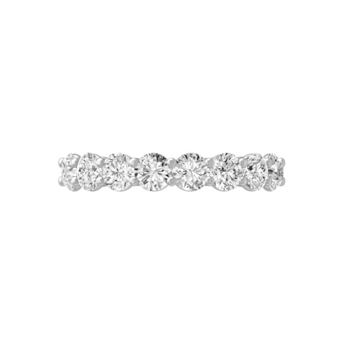 ARAIYA FINE JEWELRY 14K White Gold Round-shape Lab Grown Diamond Eternity Band Ring (3 cttw, D-E Color, VS Clarity) Size 6 - Image 2
