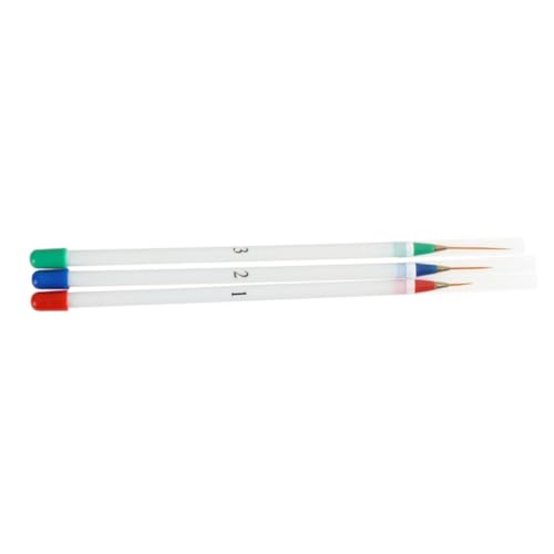 SMASOLO 3 Piezas Pinceles para Dibujo de Uñas con Protección Kit de para Manicura y Pedicura Herramientas Profesionales para Detalles y Decoración Creativa