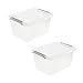 Produktbild keeeper Aufbewahrungs-/Clipbox Lara, 2-teiliges Set, 2 x 15,5 l, Modular stapelbar, Clipdeckel zum Verschließen, Transparent