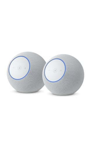 Amazon Echo Studio (última generación), diseño compacto, audio 3D inmersivo y Dolby Atmos, (blanco), con Acceso Anticipado a Alexa+ (Paquete de 2)