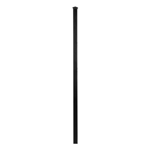Nuvo Iron Legacy Collection - 2”x 2” Black Steel Fence Post Textured with Post Cap - 96” Height