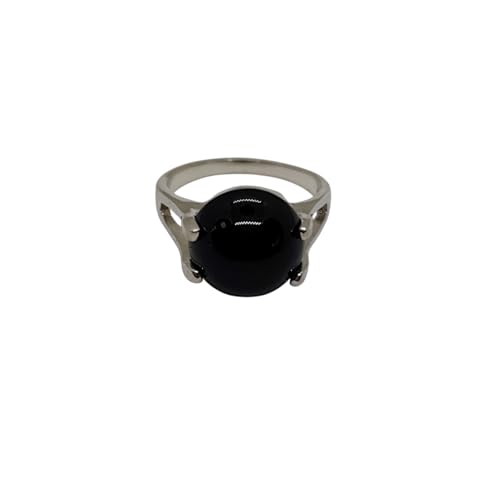 Bague onyx noir 12mm chevalière argent sterling 925 massif véritable
