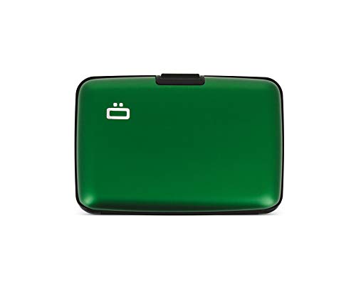 Ögon Smart Wallets - Stockholm Cartera Tarjetero - Protección RFID: Protege Tus Tarjetas de Robar - hasta 10 Tarjetas + Recetas + Notas - Aluminio anodizado (Verde)