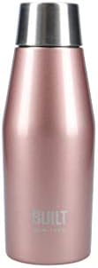 Built Apex Insulated Water Bottle with Leakproof Perfect Seal Lid, Sweatproof 100% Reusable BPA Free 18/8 Stainless Steel Flask, Rose Gold, 330 ml