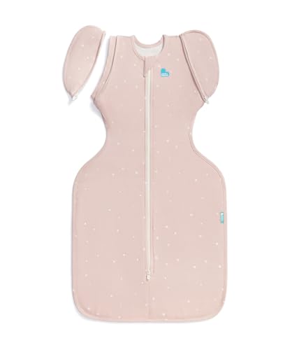Image of Love to Dream Swaddle Up Transition Bag, 1.0 TOG, 19-24 lbs, Stage 2, Zip-Off Wings, Gently Help Baby Transition from Being Swaddled to Arms Free when showing signs of rolling, Powder Pink Twinkle