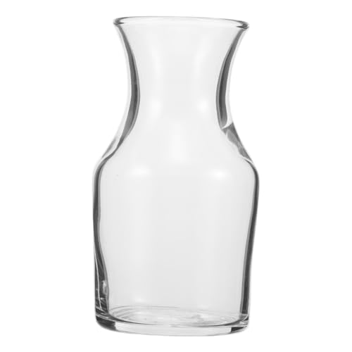 MUCKLILY Elegant Glass Wine Jug Mini Decanter Flat Mouth for Easy Pour Clean for Single Serve Elegant Presentation