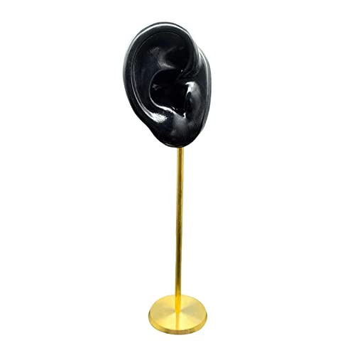 Harilla Présentoir de Boucle d'oreille, Support de Goujon de modèle d'oreille Humaine Support de Mannequin en Silicone Organisateur de Bijoux pour la, Noir Droit Cover