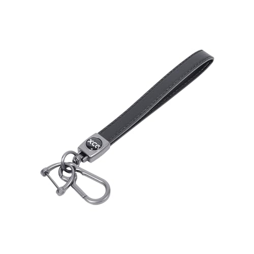Image of Leather Car Keychain Wrist Key Lanyard Durable Car Key Accessories Black Keychain for Man and Women, Standard